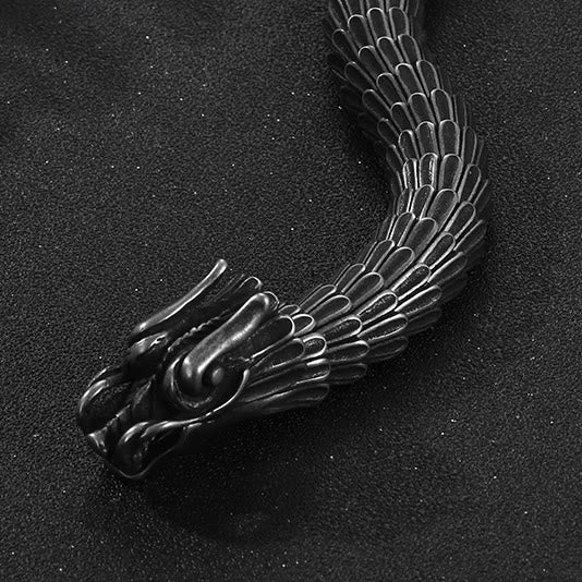 WorldNordisches Drachenschuppen-Armband aus Edelstahl