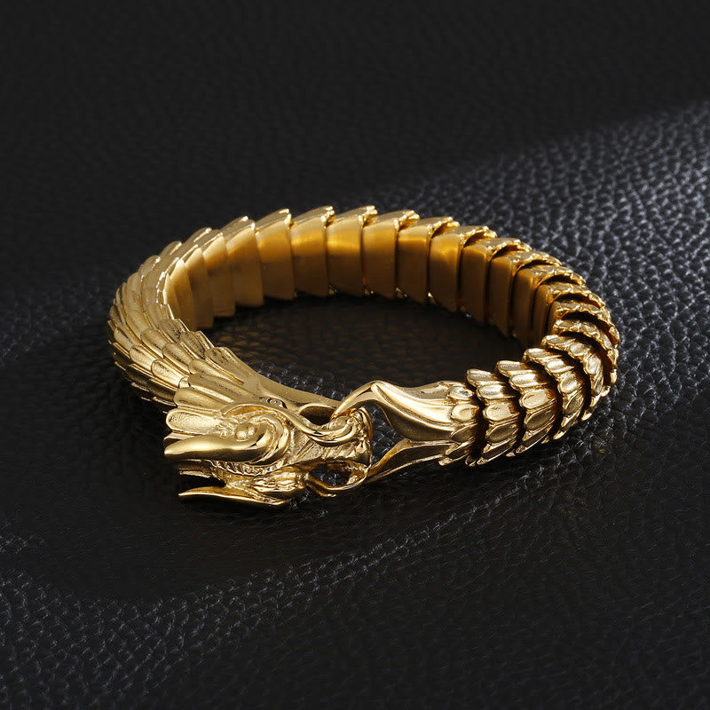 WorldNordisches Drachenschuppen-Armband aus Edelstahl