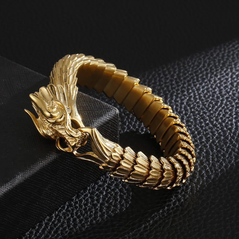 WorldNordisches Drachenschuppen-Armband aus Edelstahl