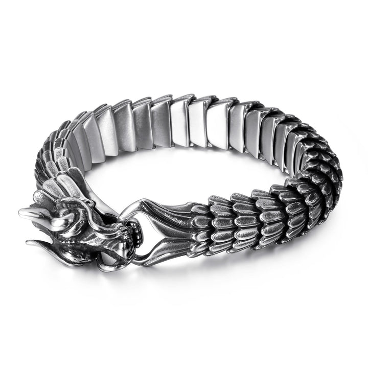 WorldNordisches Drachenschuppen-Armband aus Edelstahl