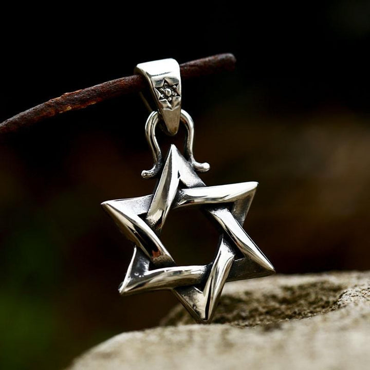 WorldNorse „Davidstern“ Sechszackige Stern-Amulett-Halskette