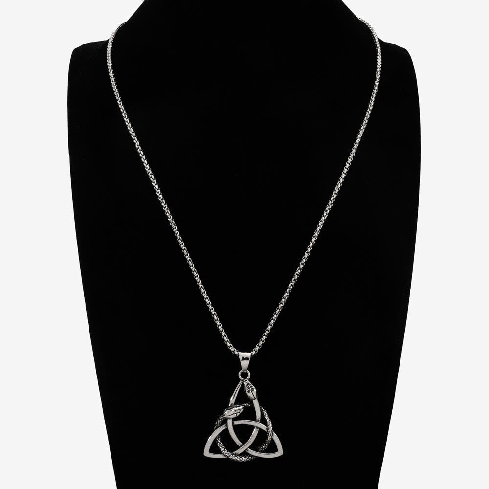 WorldNorse Nordische Dreifaltigkeit Triquetra mit Knoop-Schlangenhalskette