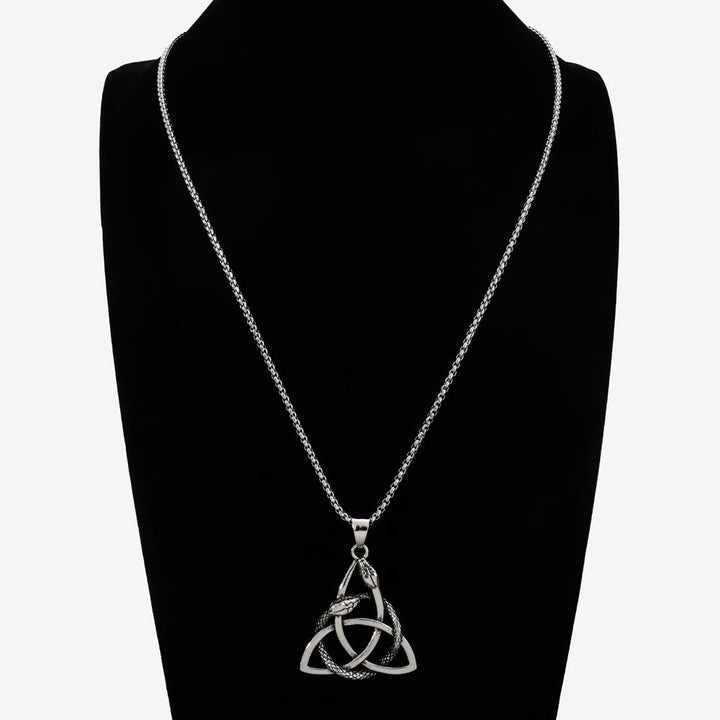 WorldNorse Nordische Dreifaltigkeit Triquetra mit Knoop-Schlangenhalskette