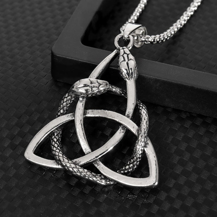 WorldNorse Nordische Dreifaltigkeit Triquetra mit Knoop-Schlangenhalskette