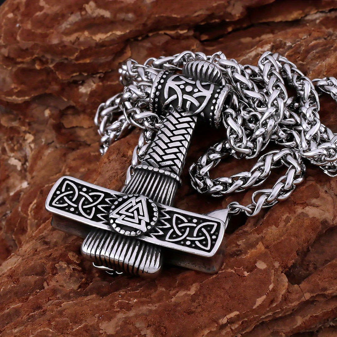 WorldNorse Valknut Skandinavische Wikinger-Kreuz-Amulett-Halskette