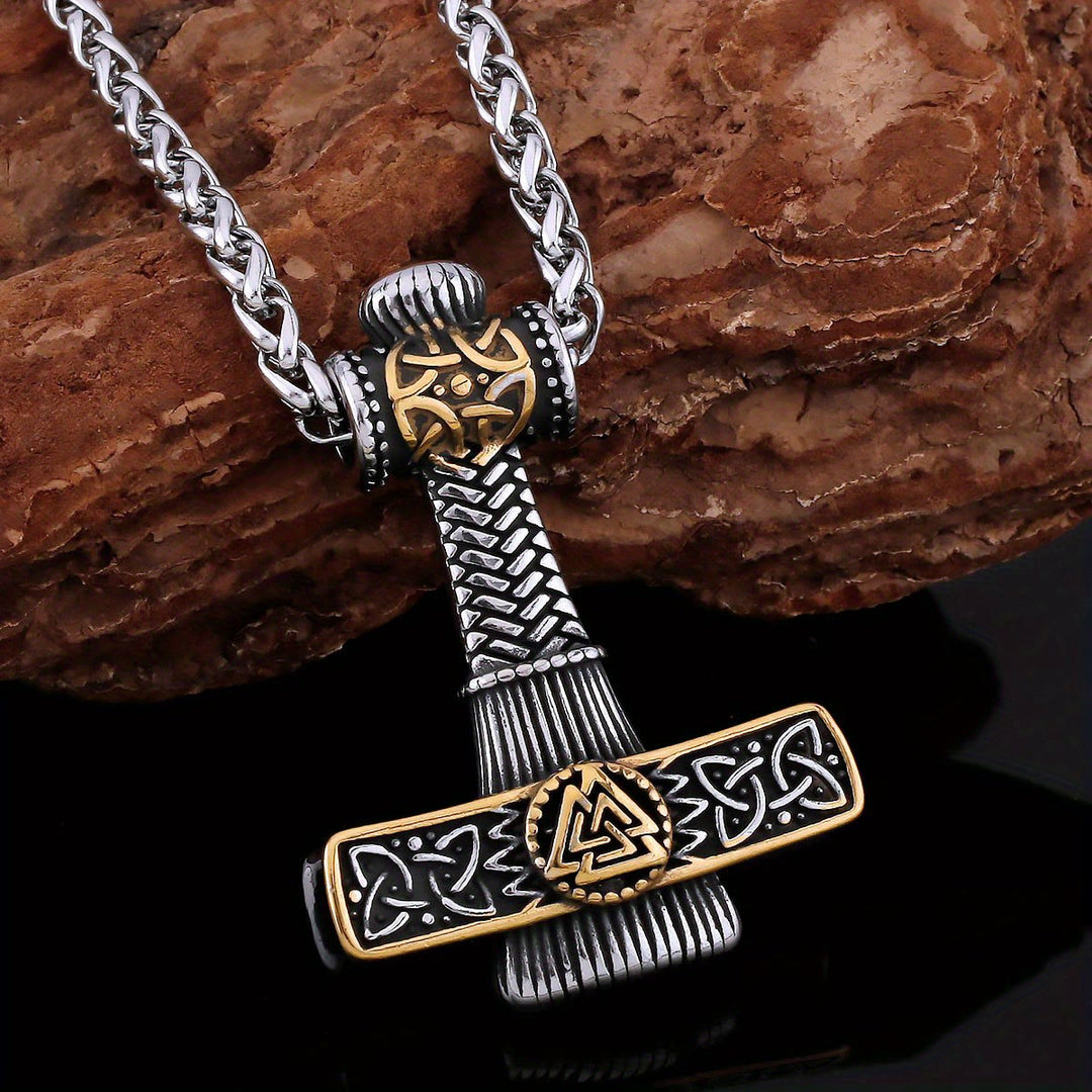 WorldNorse Valknut Skandinavische Wikinger-Kreuz-Amulett-Halskette