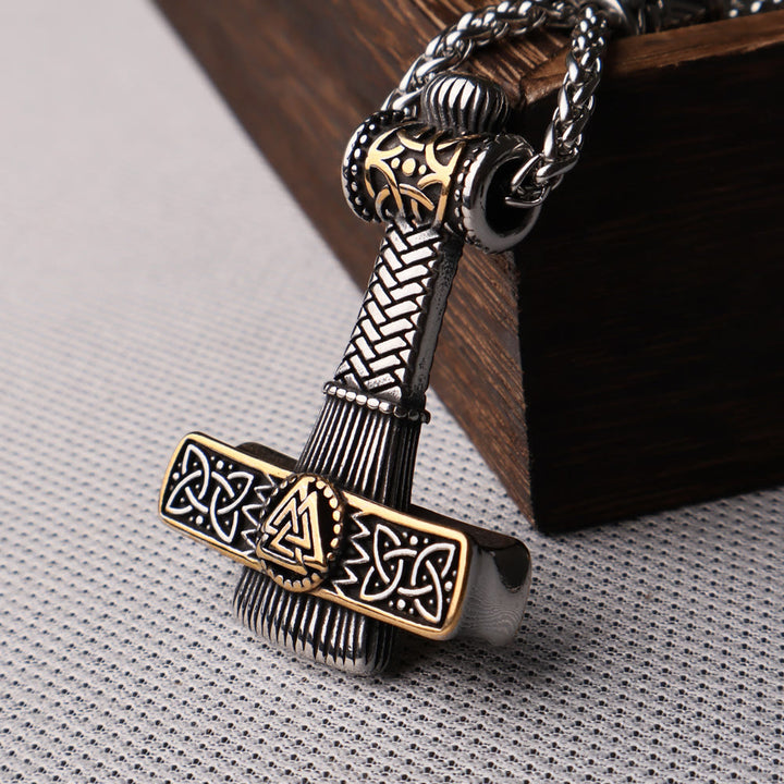 WorldNorse Valknut Skandinavische Wikinger-Kreuz-Amulett-Halskette