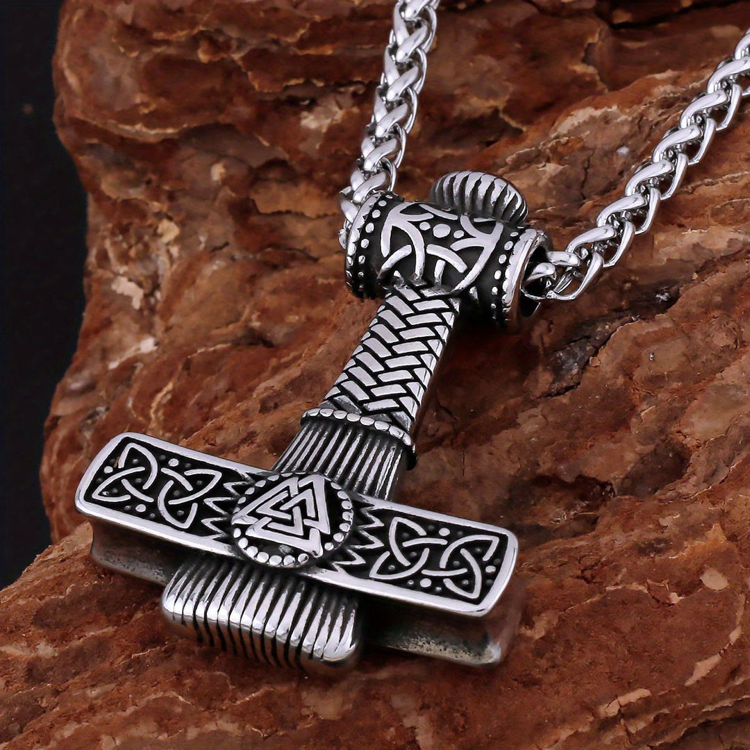 WorldNorse Valknut Skandinavische Wikinger-Kreuz-Amulett-Halskette