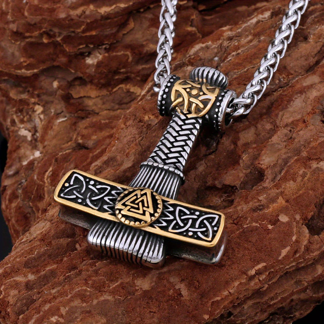 WorldNorse Valknut Skandinavische Wikinger-Kreuz-Amulett-Halskette