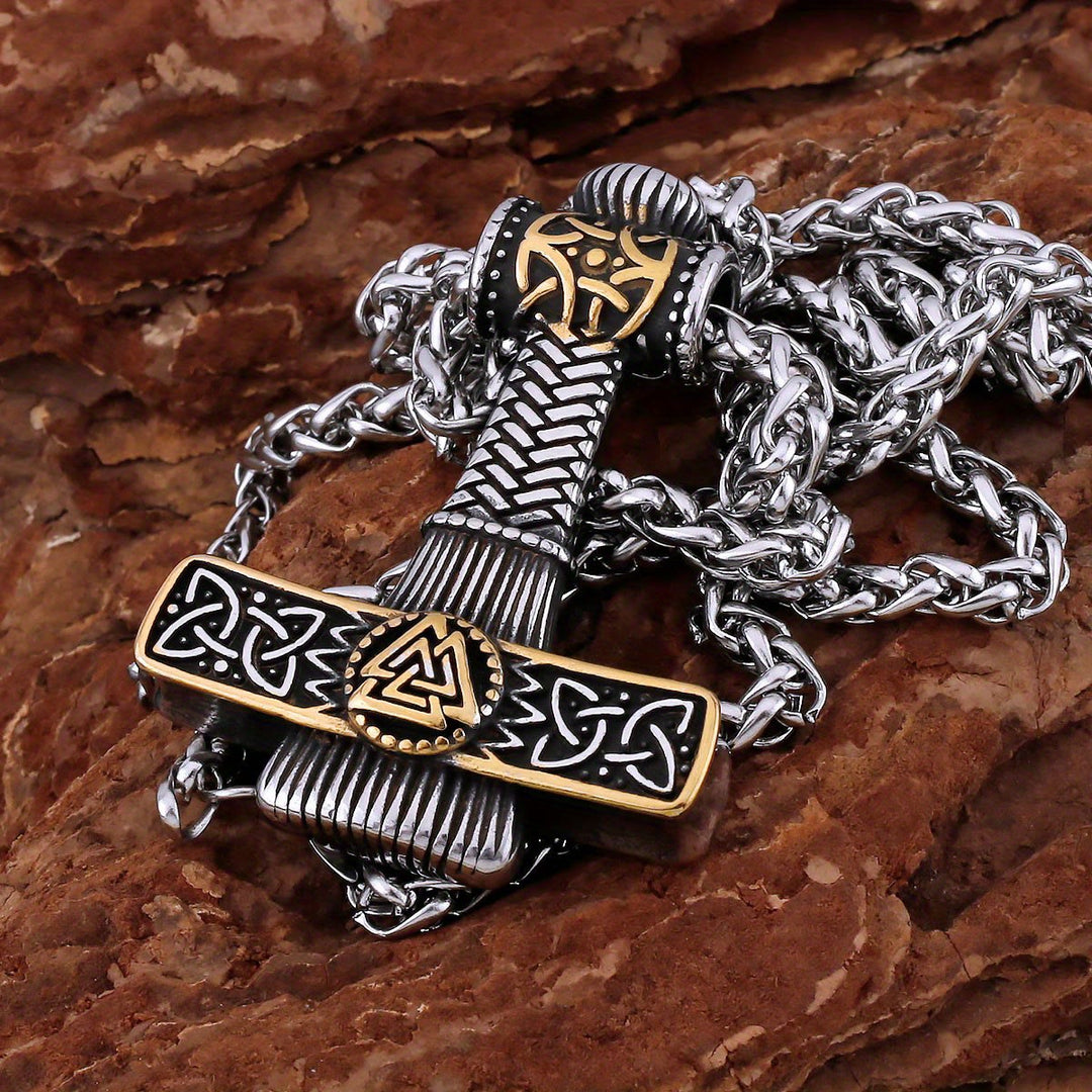 WorldNorse Valknut Skandinavische Wikinger-Kreuz-Amulett-Halskette