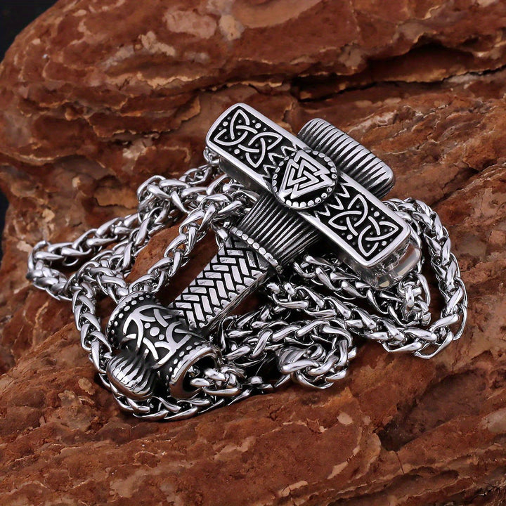 WorldNorse Valknut Skandinavische Wikinger-Kreuz-Amulett-Halskette