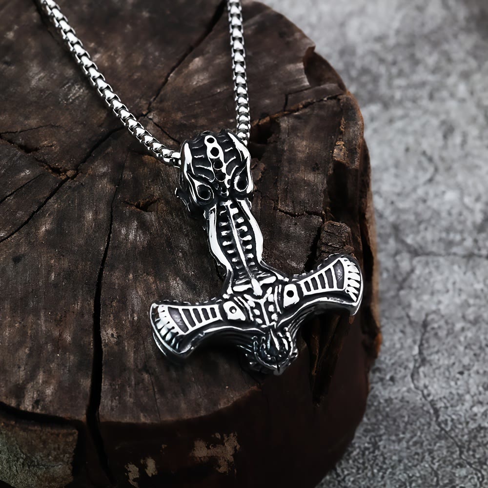 WorldNorse Halskette im nordischen Stil Mjölnir Thors Hammer