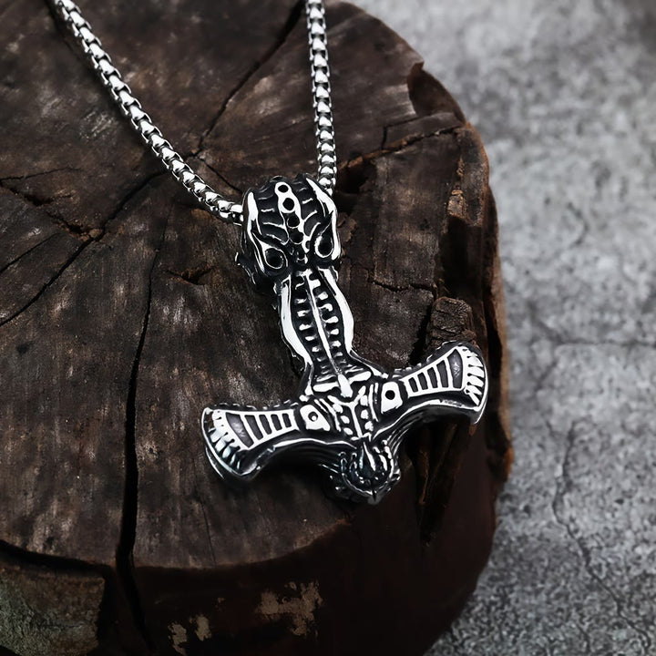 WorldNorse Halskette im nordischen Stil Mjölnir Thors Hammer