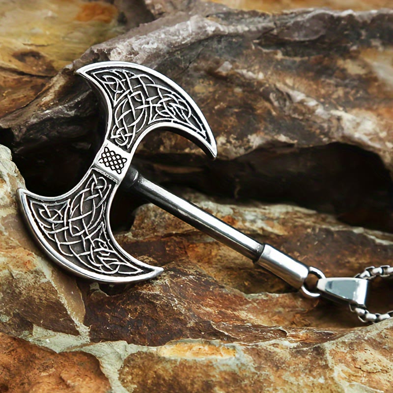 WorldNorse Retro-Halskette mit zweischneidiger Riesen-Brettaxt