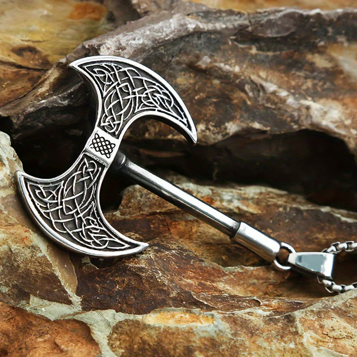 WorldNorse Retro-Halskette mit zweischneidiger Riesen-Brettaxt