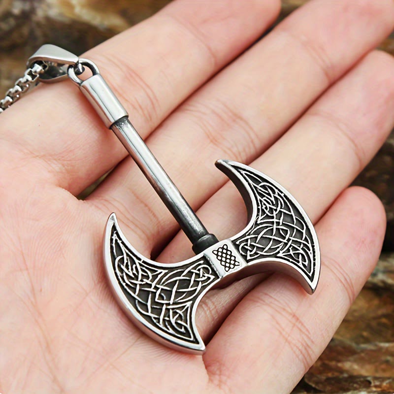 WorldNorse Retro-Halskette mit zweischneidiger Riesen-Brettaxt