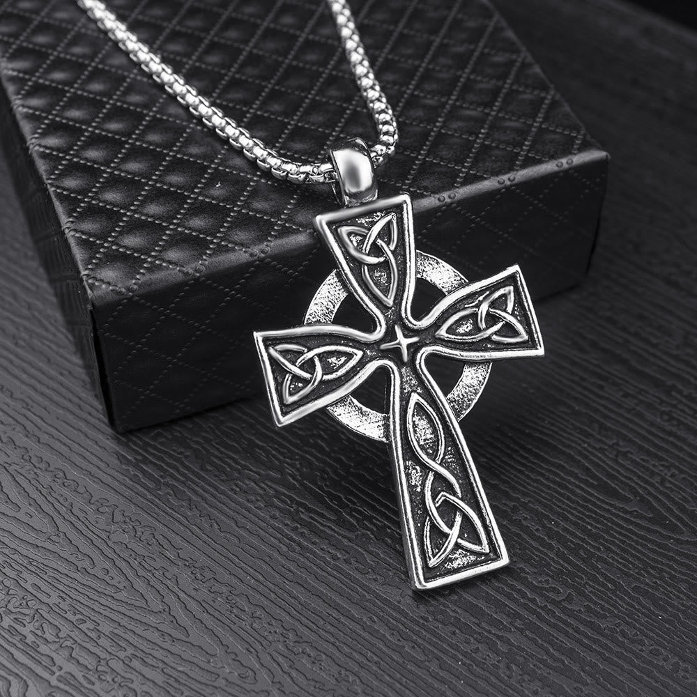 WorldNorse Wikinger-Amulett Triquetra Keltischer Knoten Kreuz Halskette