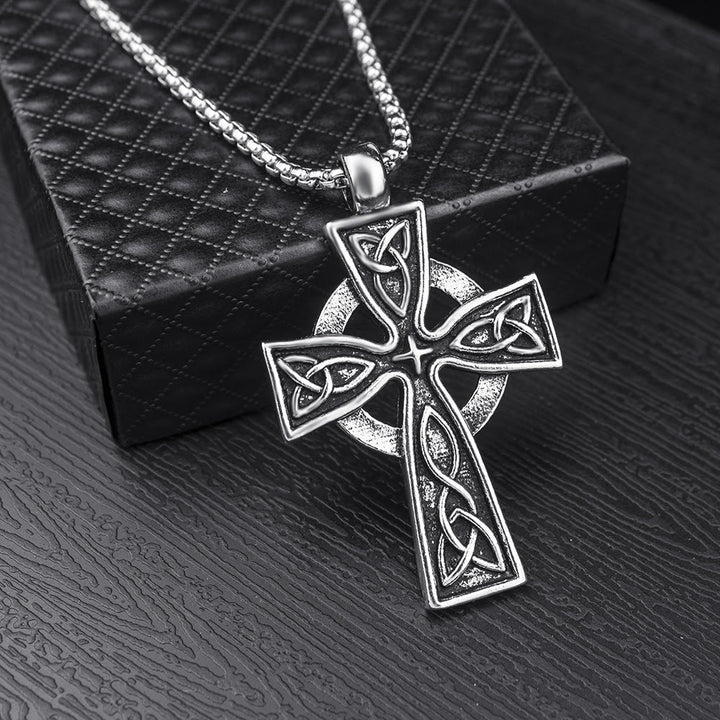 WorldNorse Wikinger-Amulett Triquetra Keltischer Knoten Kreuz Halskette