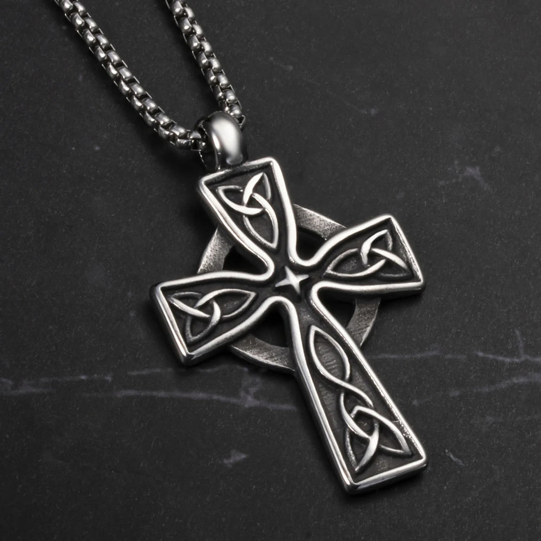 WorldNorse Wikinger-Amulett Triquetra Keltischer Knoten Kreuz Halskette
