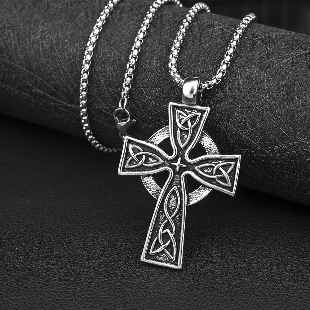 WorldNorse Wikinger-Amulett Triquetra Keltischer Knoten Kreuz Halskette