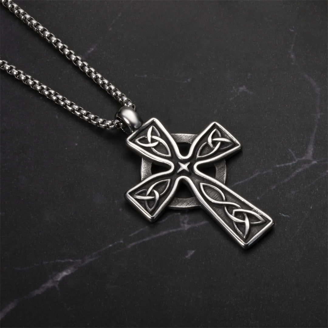 WorldNorse Wikinger-Amulett Triquetra Keltischer Knoten Kreuz Halskette