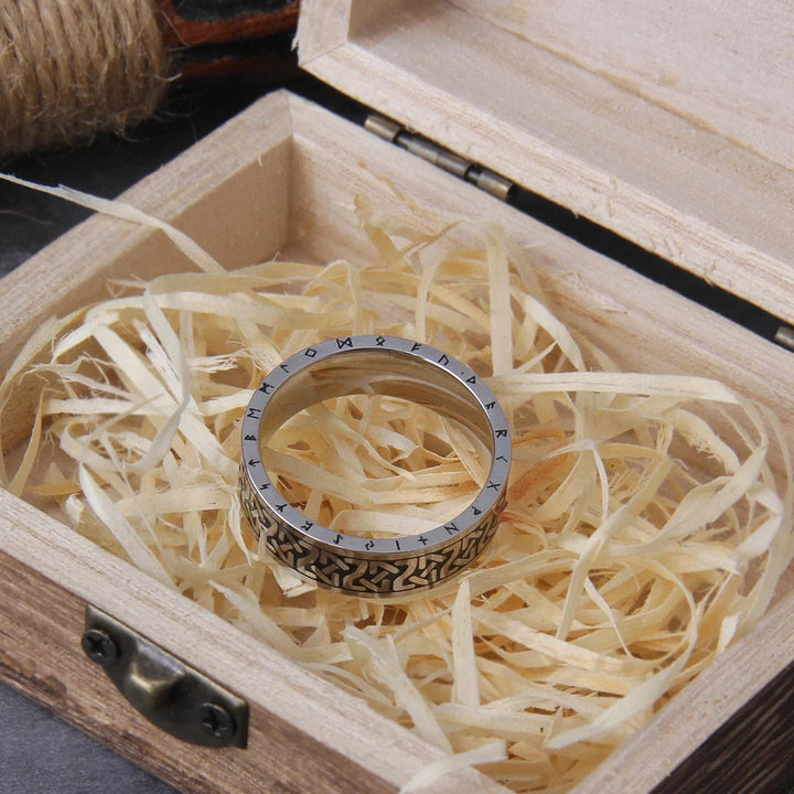 WorldNorse Wikinger- Rune -Ring aus Edelstahl