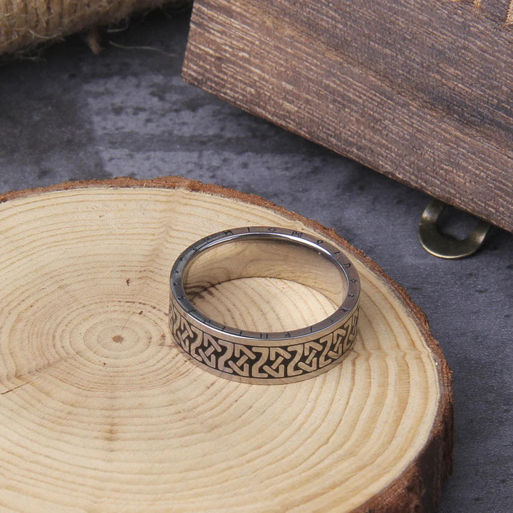 WorldNorse Wikinger- Rune -Ring aus Edelstahl