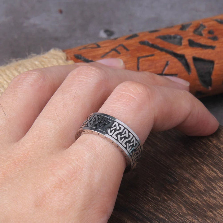 WorldNorse Wikinger- Rune -Ring aus Edelstahl