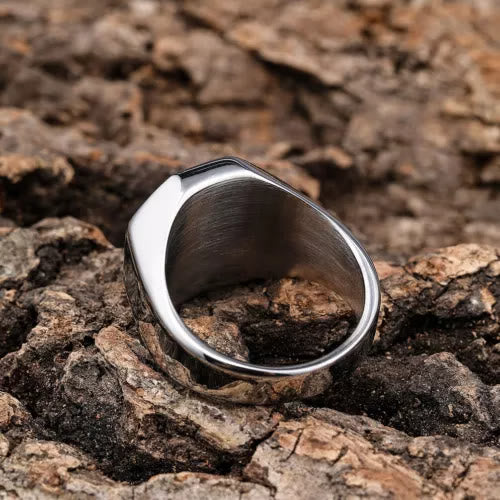 WorldNorse Klassischer Wikingerring mit Lebensbaum aus Edelstahl