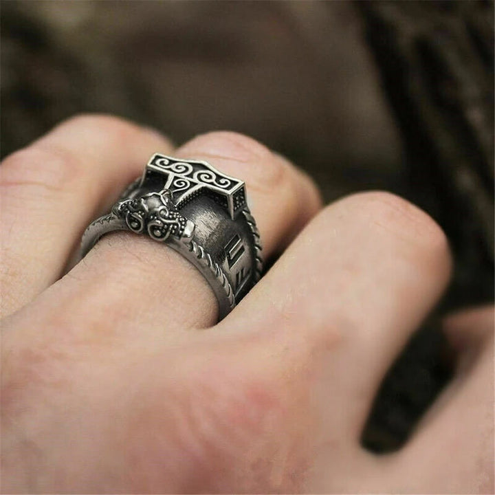 WorldNorse Classic Thors Hammer Rune -Wikingerring - image 1