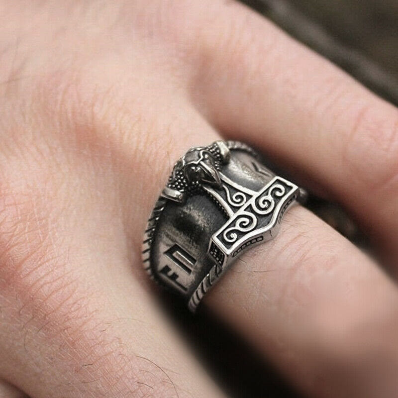 WorldNorse Classic Thors Hammer Rune -Wikingerring - image 3
