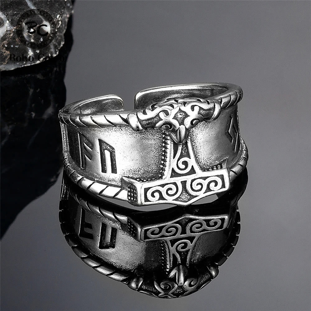 WorldNorse Classic Thors Hammer Rune -Wikingerring