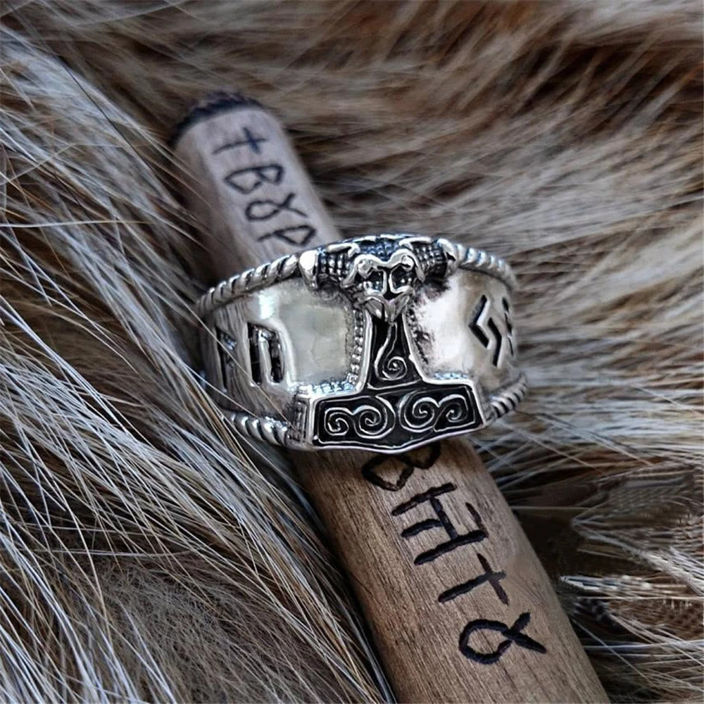 WorldNorse Classic Thors Hammer Rune -Wikingerring - image 4