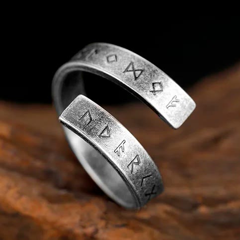 WorldNorse Threaded Runes Edelstahlring