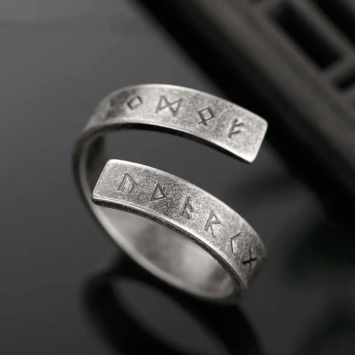 WorldNorse Threaded Runes Edelstahlring