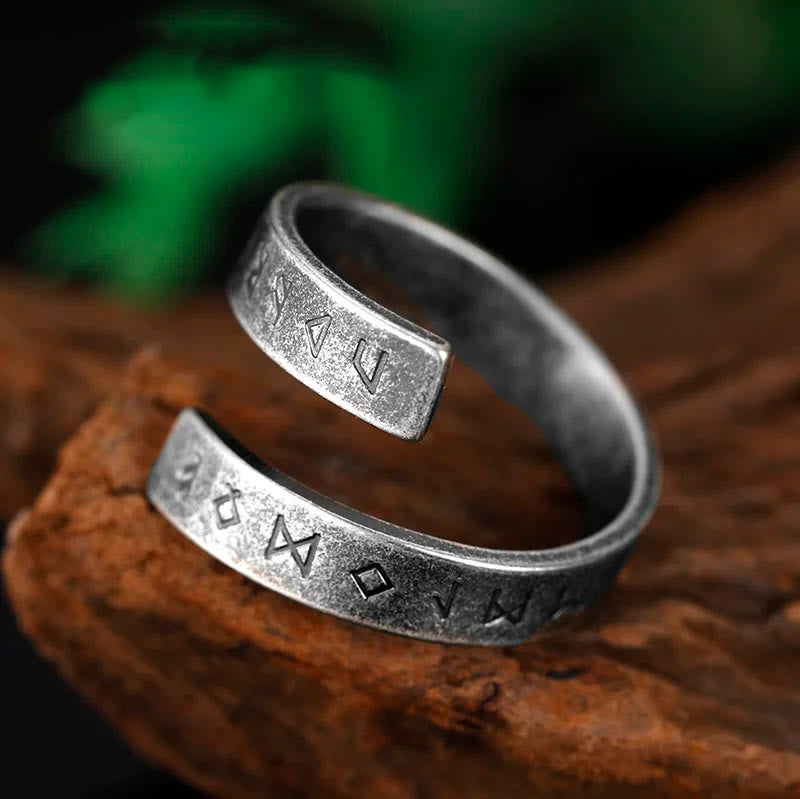 WorldNorse Threaded Runes Edelstahlring