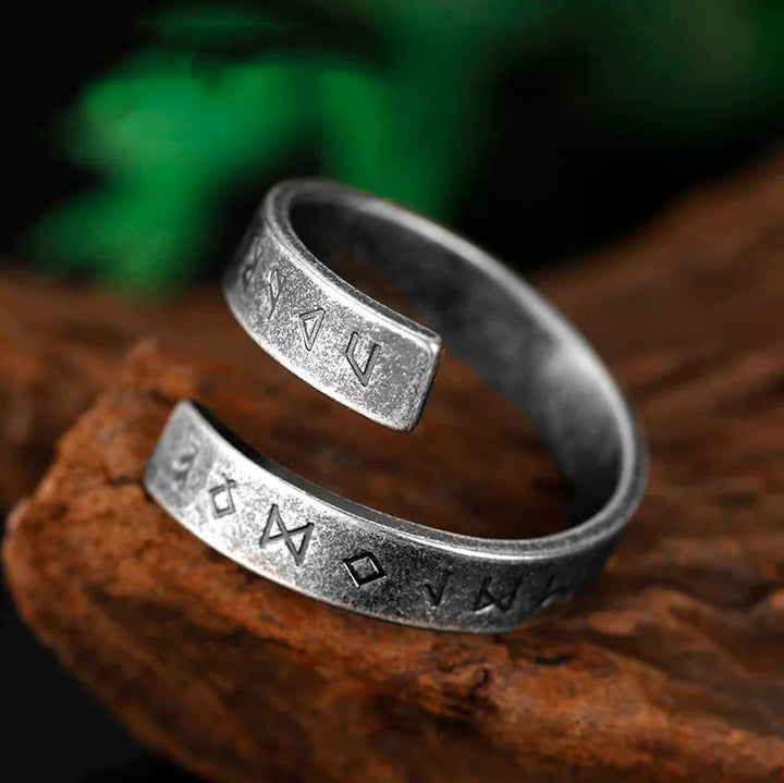 WorldNorse Threaded Runes Edelstahlring