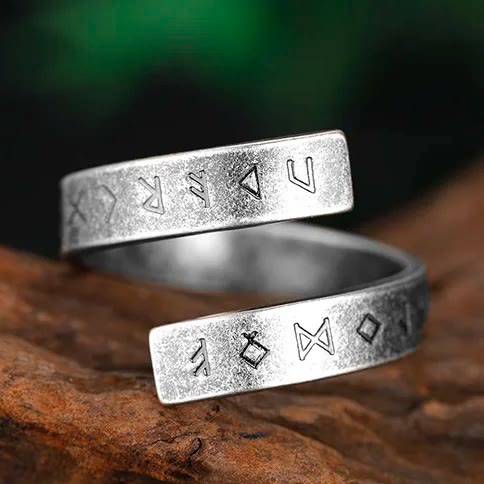 WorldNorse Threaded Runes Edelstahlring