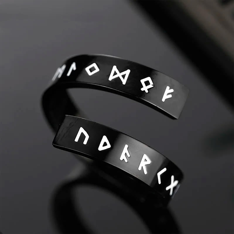 WorldNorse Threaded Runes Edelstahlring