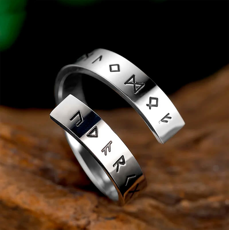 WorldNorse Threaded Runes Edelstahlring