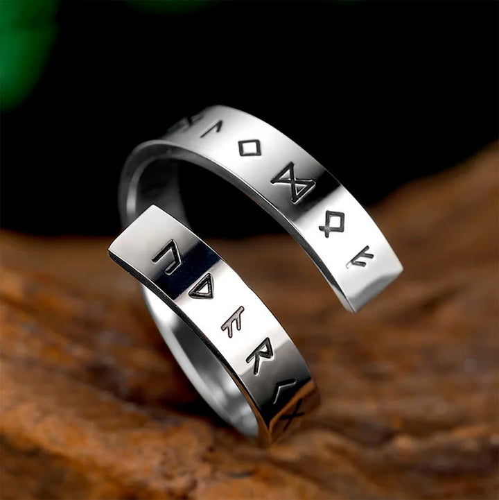 WorldNorse Threaded Runes Edelstahlring