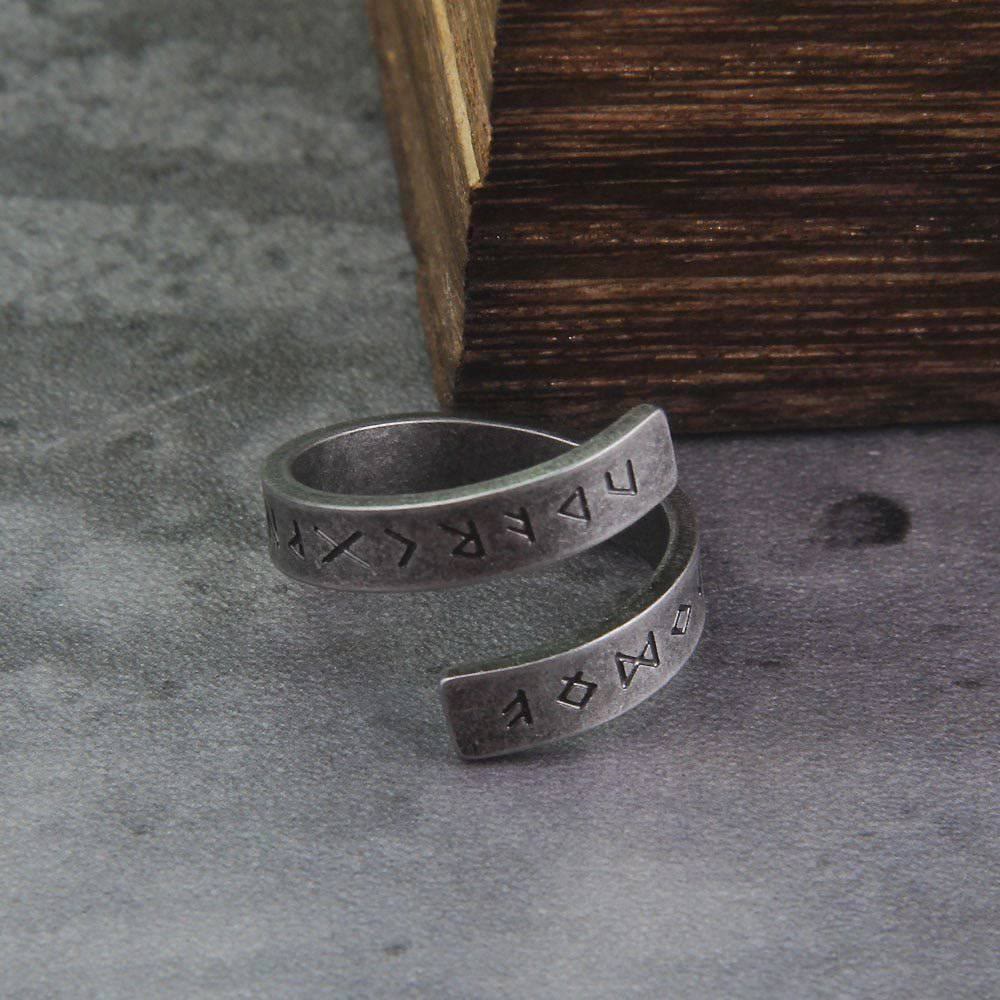 WorldNorse Threaded Runes Edelstahlring