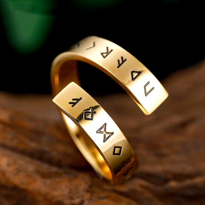WorldNorse Threaded Runes Edelstahlring