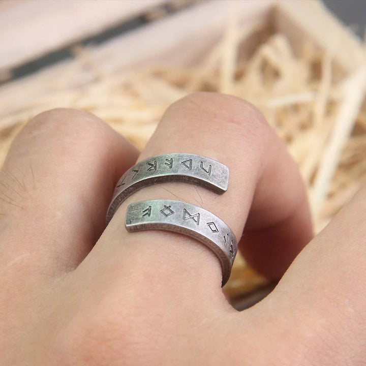 WorldNorse Threaded Runes Edelstahlring