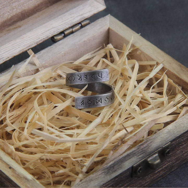 WorldNorse Threaded Runes Edelstahlring