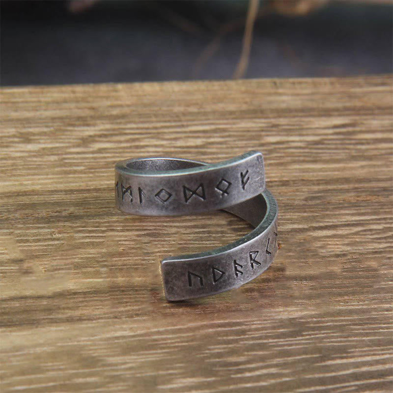 WorldNorse Threaded Runes Edelstahlring