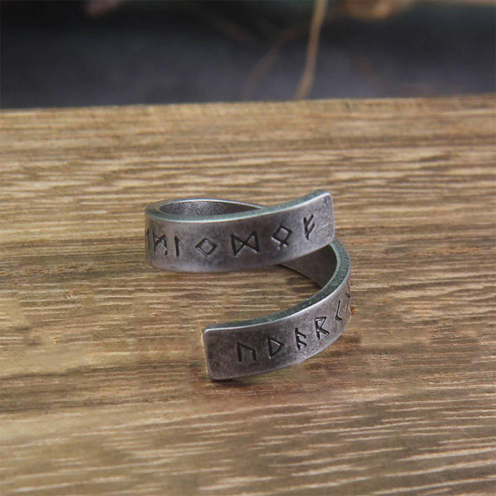 WorldNorse Threaded Runes Edelstahlring