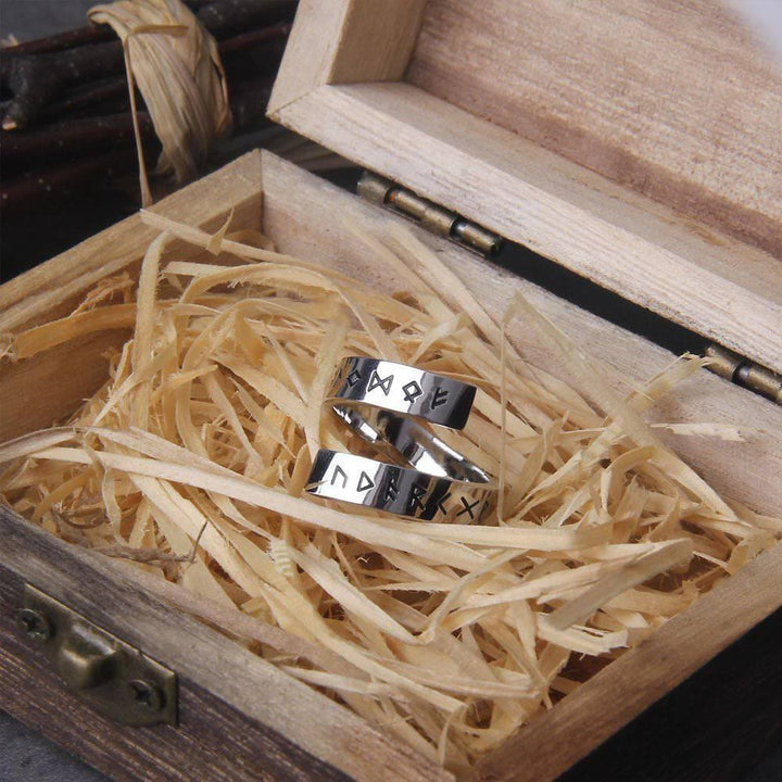 WorldNorse Threaded Runes Edelstahlring