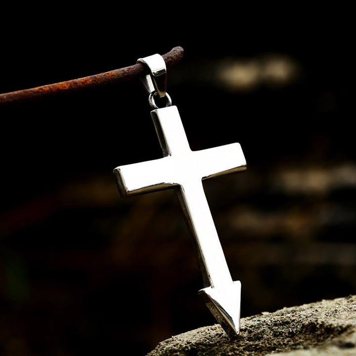 WorldNorse Kreuz mit Pfeil Going To Hell Biker Halskette