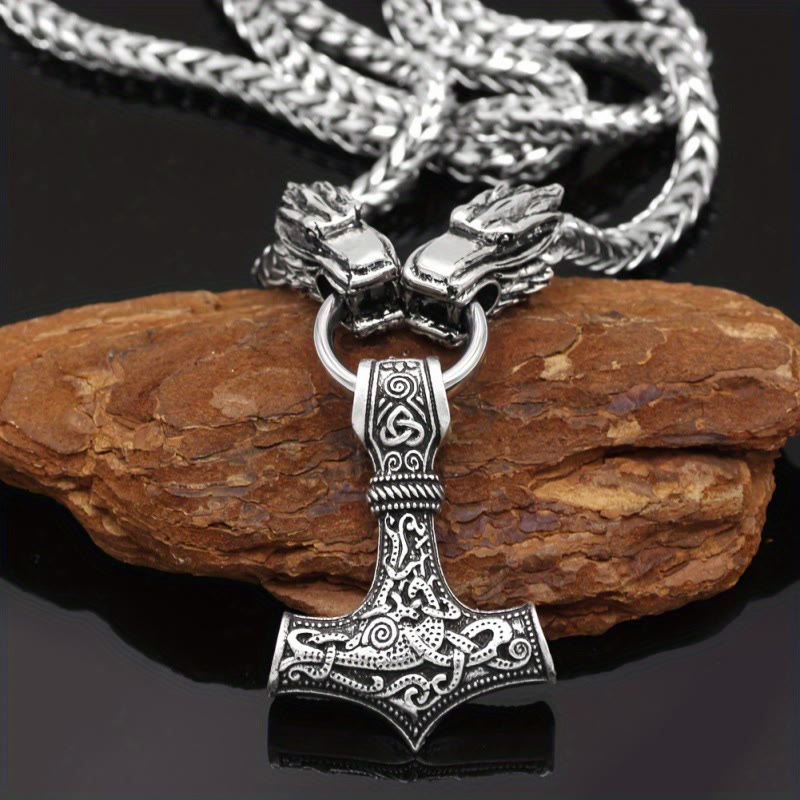 WorldNorse Mjölnir mit nordischer Doppeldrachen-Kielkette